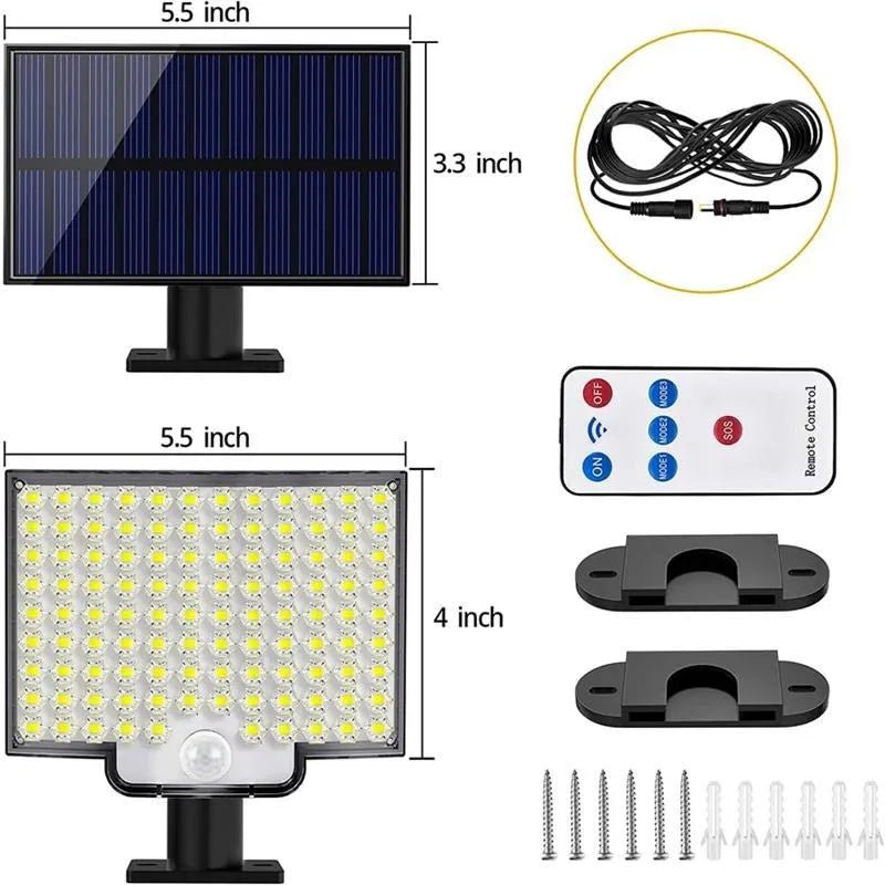 Lâmpada Solar 106 Leds - Sensor de movimento incluso - achatudostore