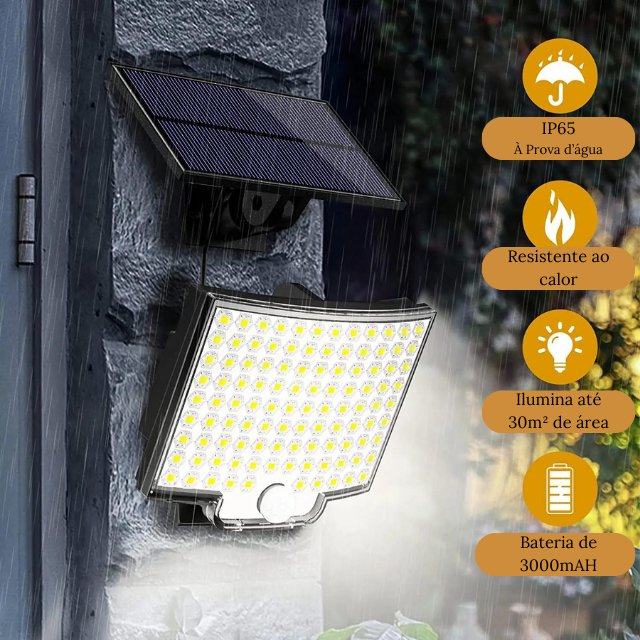 Lâmpada Solar 106 Leds - Sensor de movimento incluso - achatudostore