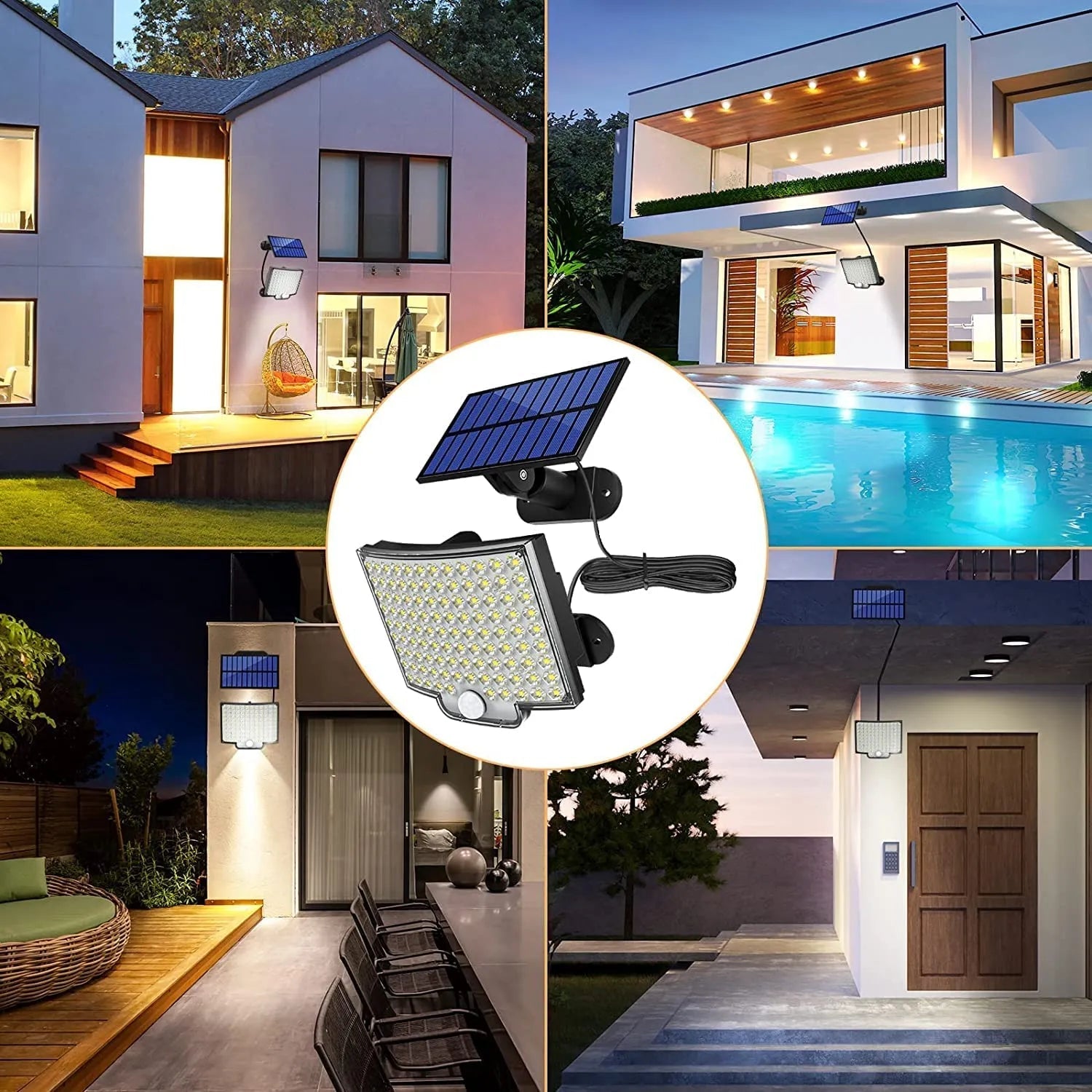 Lâmpada Solar 106 Leds - Sensor de movimento incluso - achatudostore