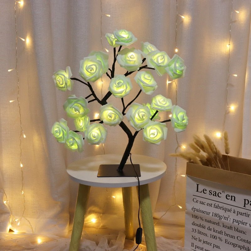LED Rose Maria - Abajur LED em formato de Árvores com Rosas - achatudostore