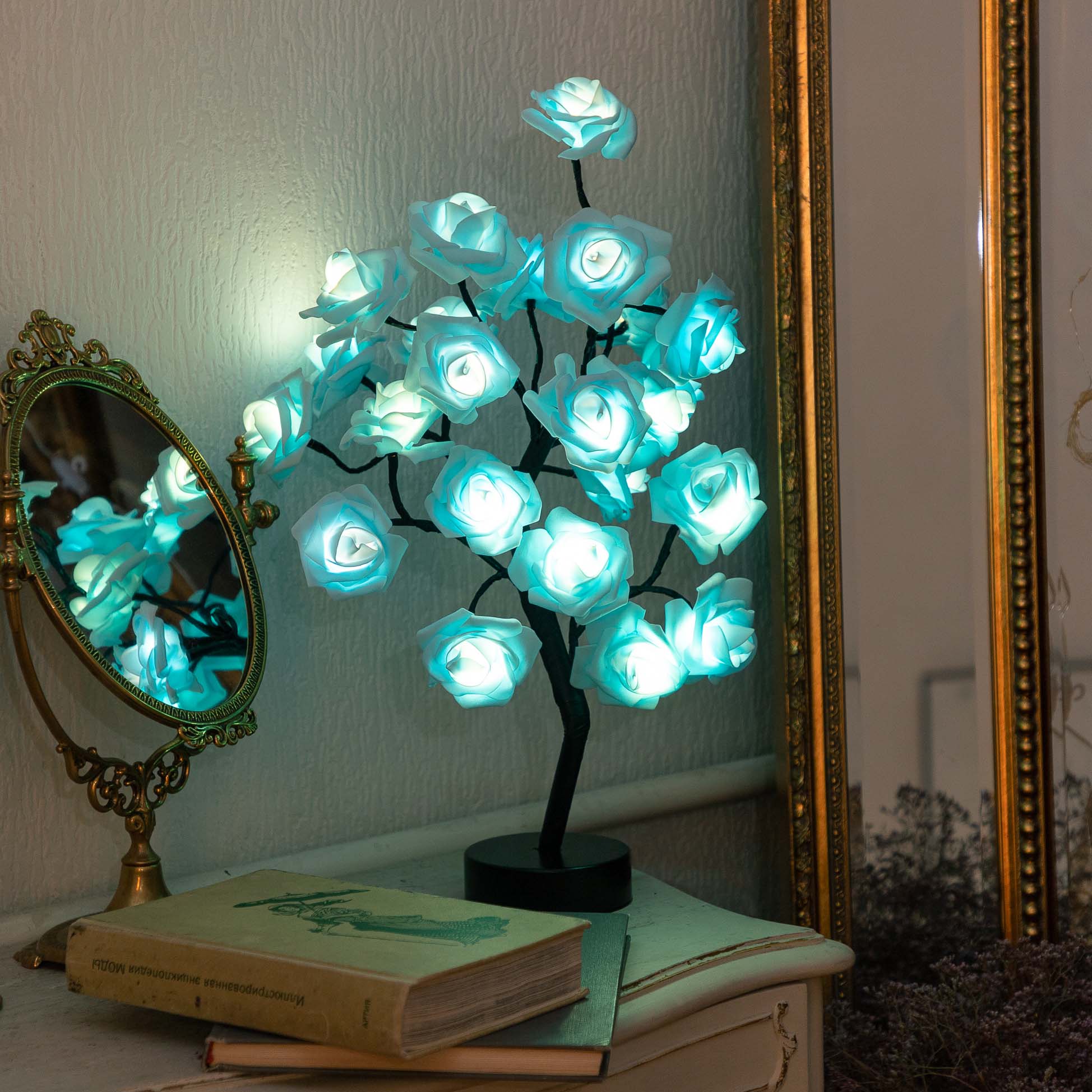 LED Rose Maria - Abajur LED em formato de Árvores com Rosas - achatudostore