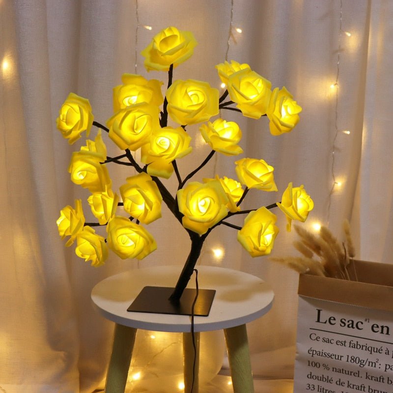 LED Rose Maria - Abajur LED em formato de Árvores com Rosas - achatudostore