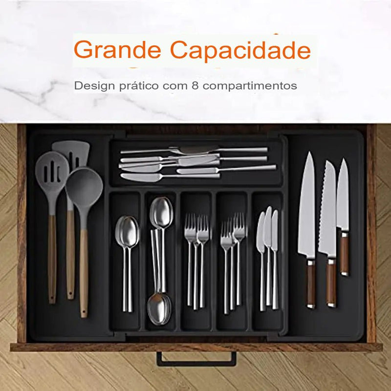 Organizador de Gaveta Expansível e ajustável para Talheres e cutelaria - achatudostore