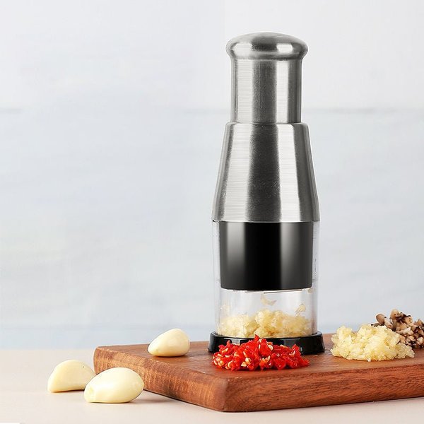 Picador Inox de Vegetais - Picador de alho, cebola, pimenta etc - achatudostore