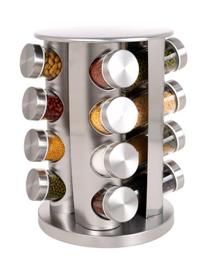 Porta temperos Giratório em Inox com 16 peças - achatudostore