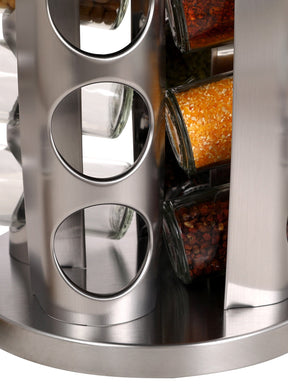 Porta temperos Giratório em Inox com 16 peças - achatudostore