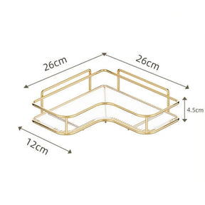Prateleira Acrílica de banheiro - Dourada, sem furos, Luxuosa. - achatudostore