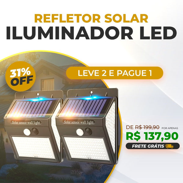 Refletor Solar Iluminador LED - COMPRE 1 E LEVE 2 UNIDADES - achatudostore