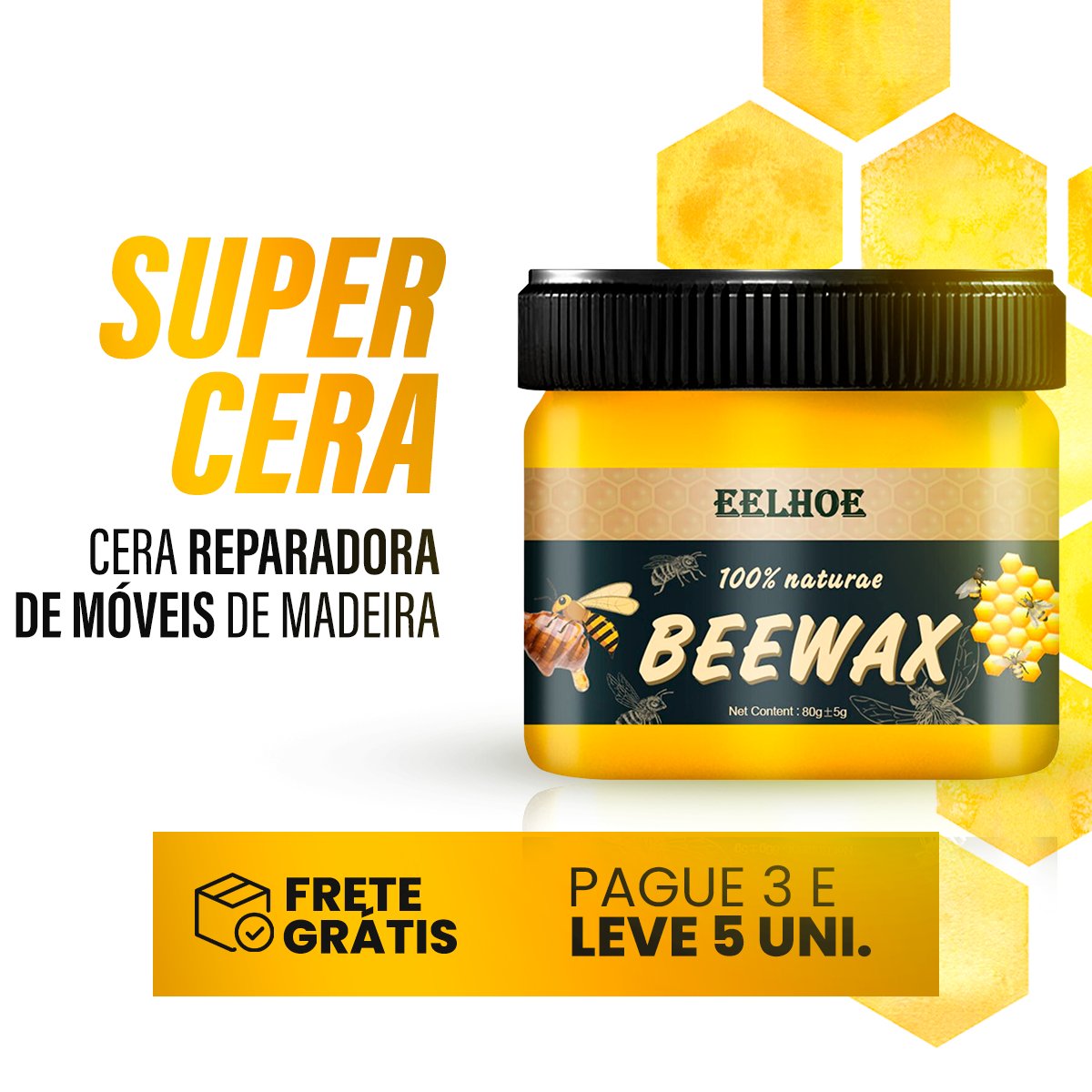 Super Cera - Cera Reparadora de Móveis de madeira - achatudostore
