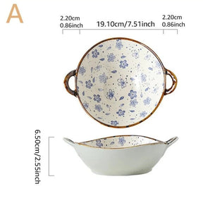 Tigela Doméstica em cerâmica, com alça para servir - achatudostore