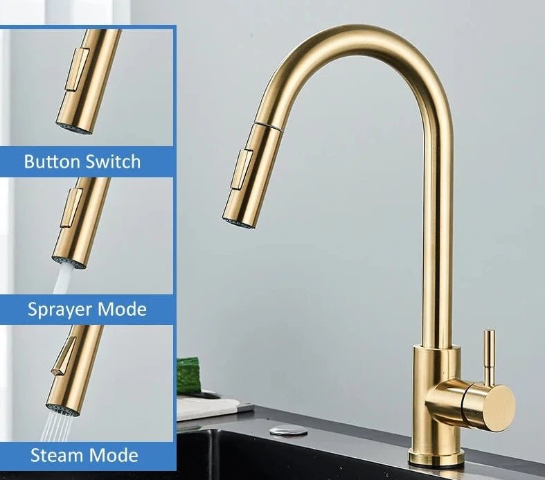 Torneira Gourmet Pata Cozinha Simple Gold - achatudostore