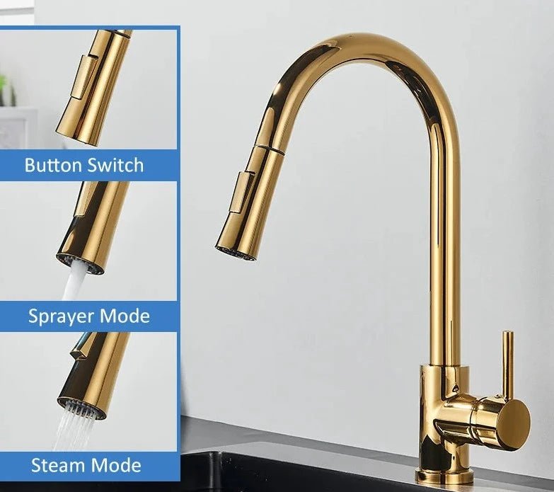 Torneira Gourmet Pata Cozinha Simple Gold - achatudostore