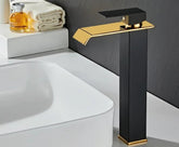 Torneira Premium para Banheiro BlacknGoldGeometricLine - achatudostore